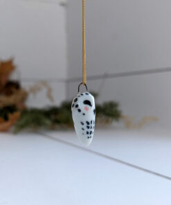 porcelain snowy owl pendant