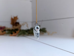 porcelain snowy owl pendant