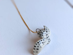 porcelain snowy owl pendant