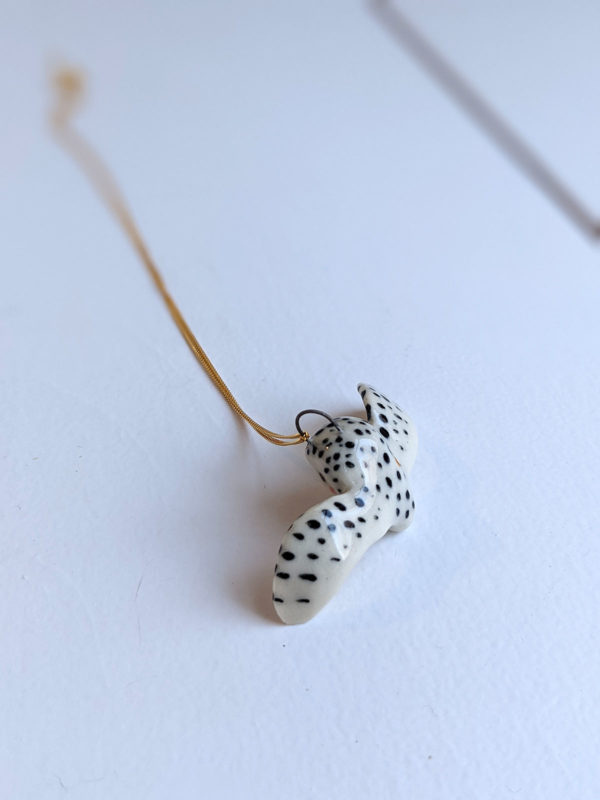 porcelain snowy owl pendant