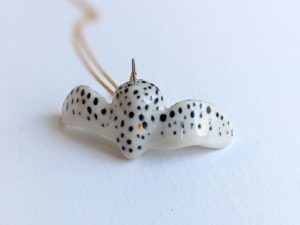 porcelain snowy owl pendant