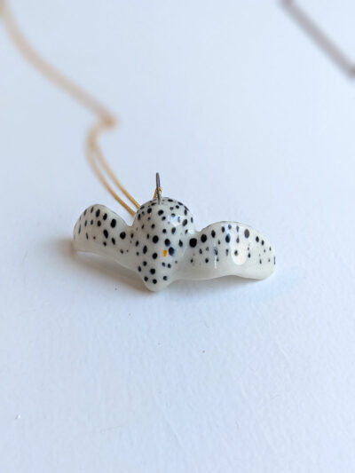 porcelain snowy owl pendant