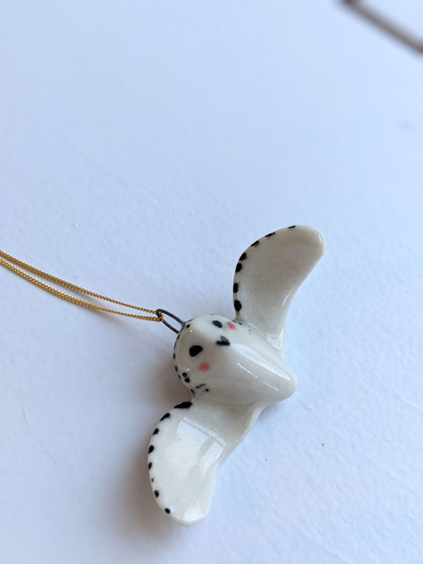 porcelain snowy owl pendant