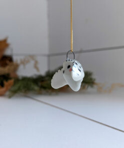 porcelain snowy owl pendant