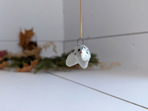 porcelain snowy owl pendant
