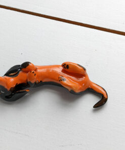 daschund porcelain brush holder figurine
