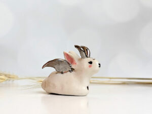 porcelain jackalope bat wings