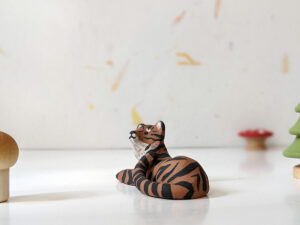 red clay matte tiger figurine