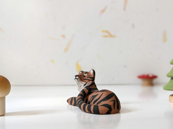 red clay matte tiger figurine