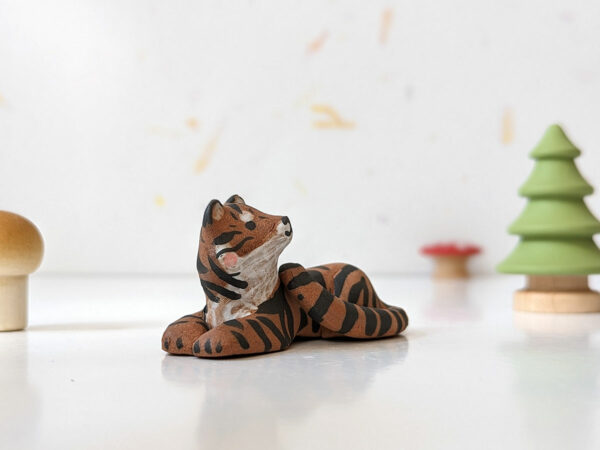 red clay matte tiger figurine