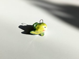 lumpfish porcelain pendant