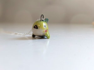 lumpfish porcelain pendant