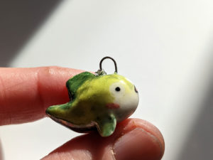 lumpfish porcelain pendant