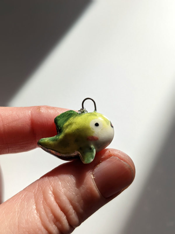 lumpfish porcelain pendant