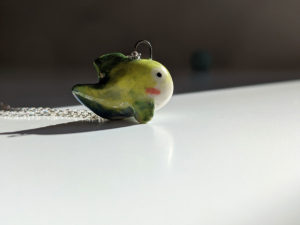 lumpfish porcelain pendant