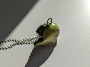 lumpfish porcelain pendant