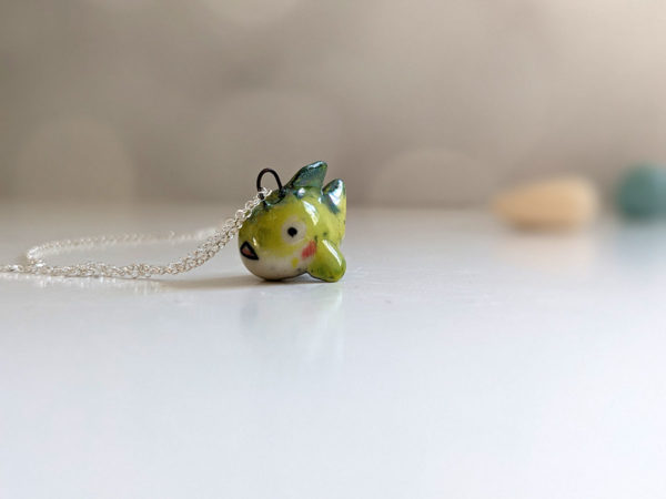 lumpfish porcelain pendant