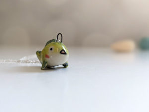 lumpfish porcelain pendant