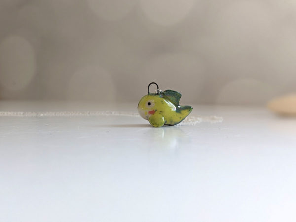 lumpfish porcelain pendant