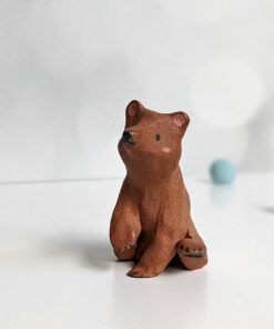 brown bear miniature ceramic figurine
