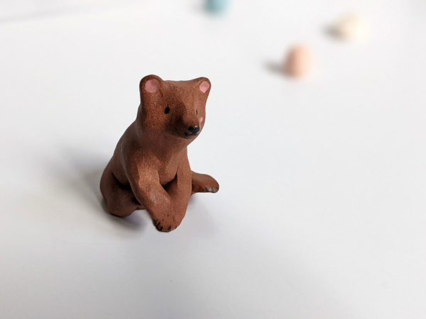 brown bear miniature ceramic figurine