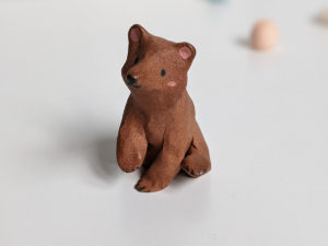 brown bear miniature ceramic figurine