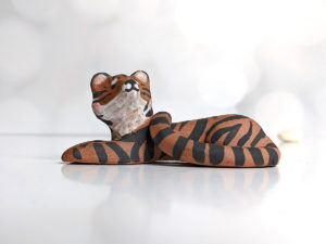 red clay matte tiger figurine