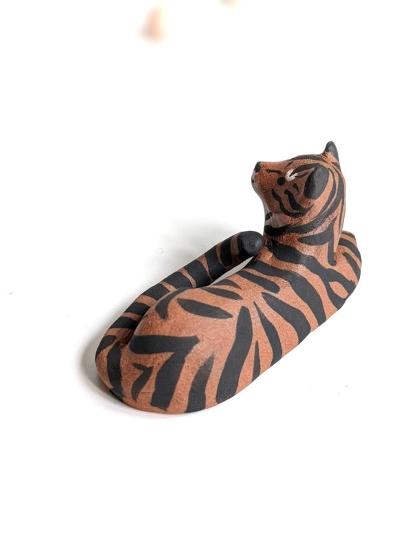 red clay matte tiger figurine