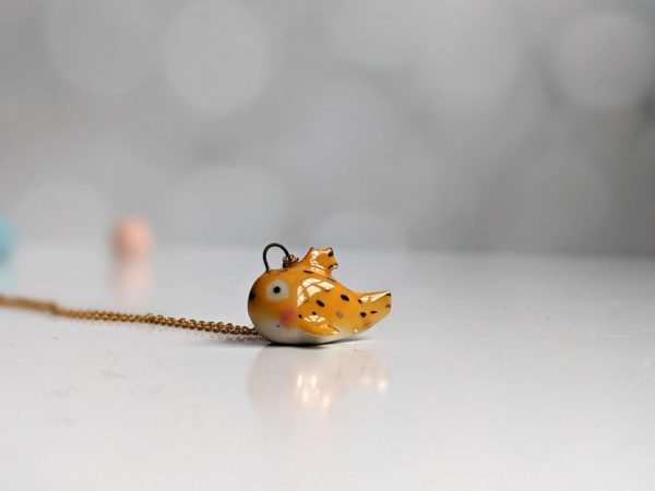 lumpfish porcelain pendant