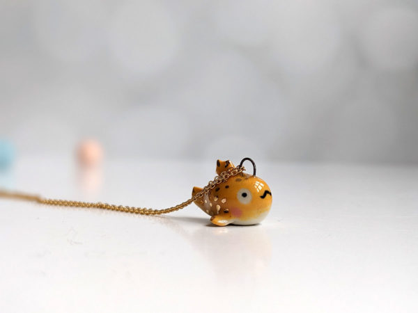 lumpfish porcelain pendant