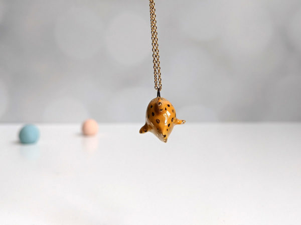 lumpfish porcelain pendant