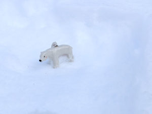 polar bear mama and cub porcelain figurine