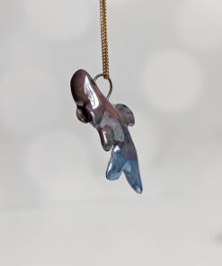 betta splendens fish porcelain pendant