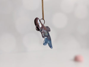 betta splendens fish porcelain pendant