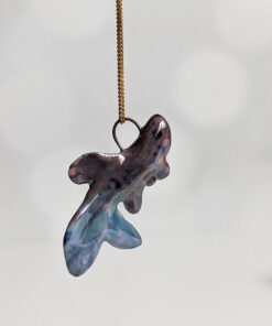betta splendens fish porcelain pendant