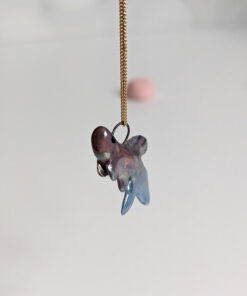 betta splendens fish porcelain pendant