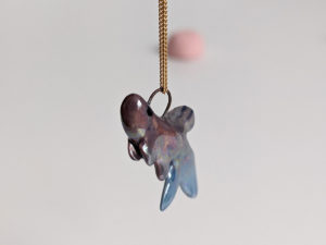 betta splendens fish porcelain pendant