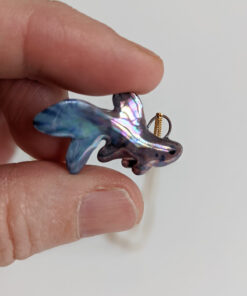 betta splendens fish porcelain pendant