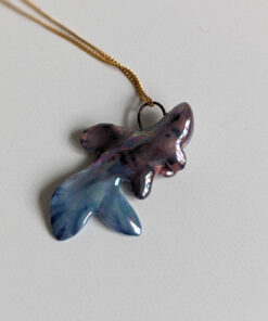 betta splendens fish porcelain pendant