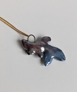 betta splendens fish porcelain pendant