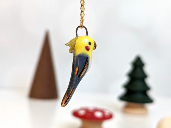 Porcelain Pendant : Cockatiel - Kness