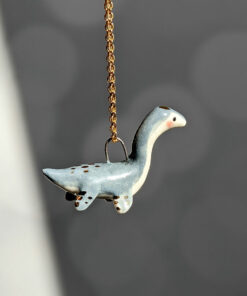 plesiosaur pendant grey gold