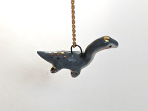 plesiosaur pendant grey gold