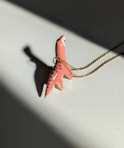 plesiosaur pendant pink gold