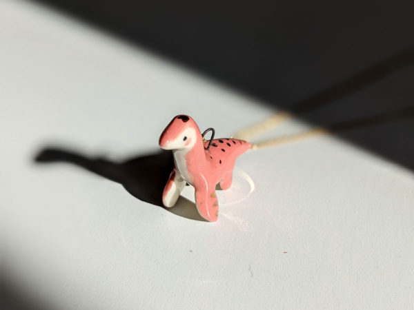 plesiosaur pendant pink gold