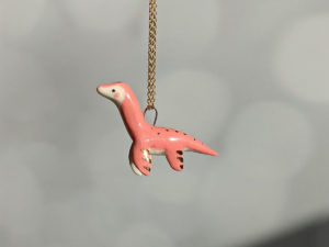 plesiosaur pendant pink gold