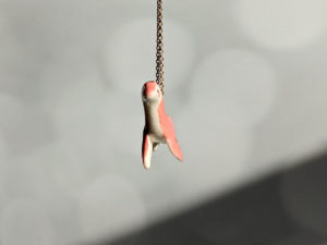 plesiosaur pendant pink gold