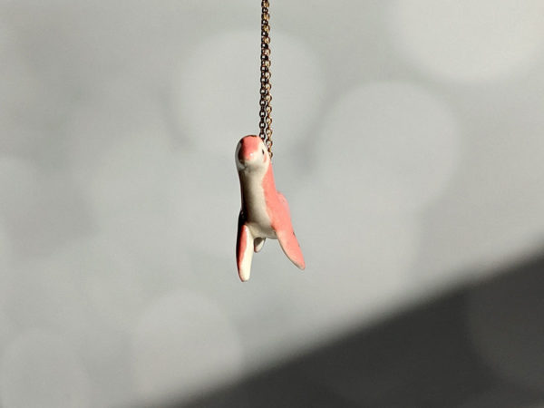 plesiosaur pendant pink gold