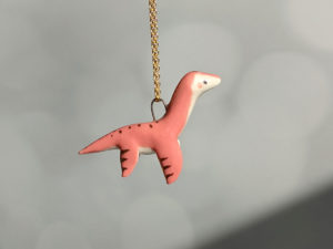 plesiosaur pendant pink gold