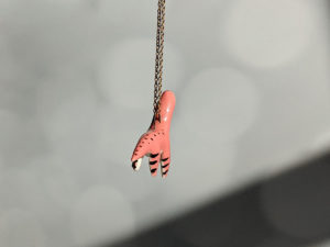 plesiosaur pendant pink gold